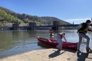 Schleuse Heidelberg mit dem Kanu