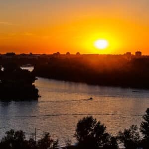 Donau in Abendstimmung bei Belgrad
